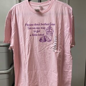 Pink Graphic T-Shirt with Purple Print